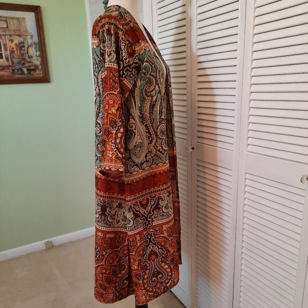 Tantrums India paisley boho kimono cardigan small NWOT *H - Picture 3 of 5